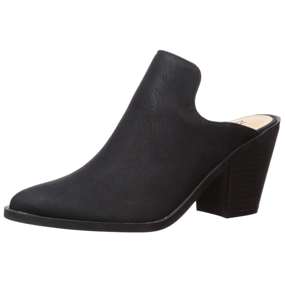 NWT Black Faux Leather Mule Heel